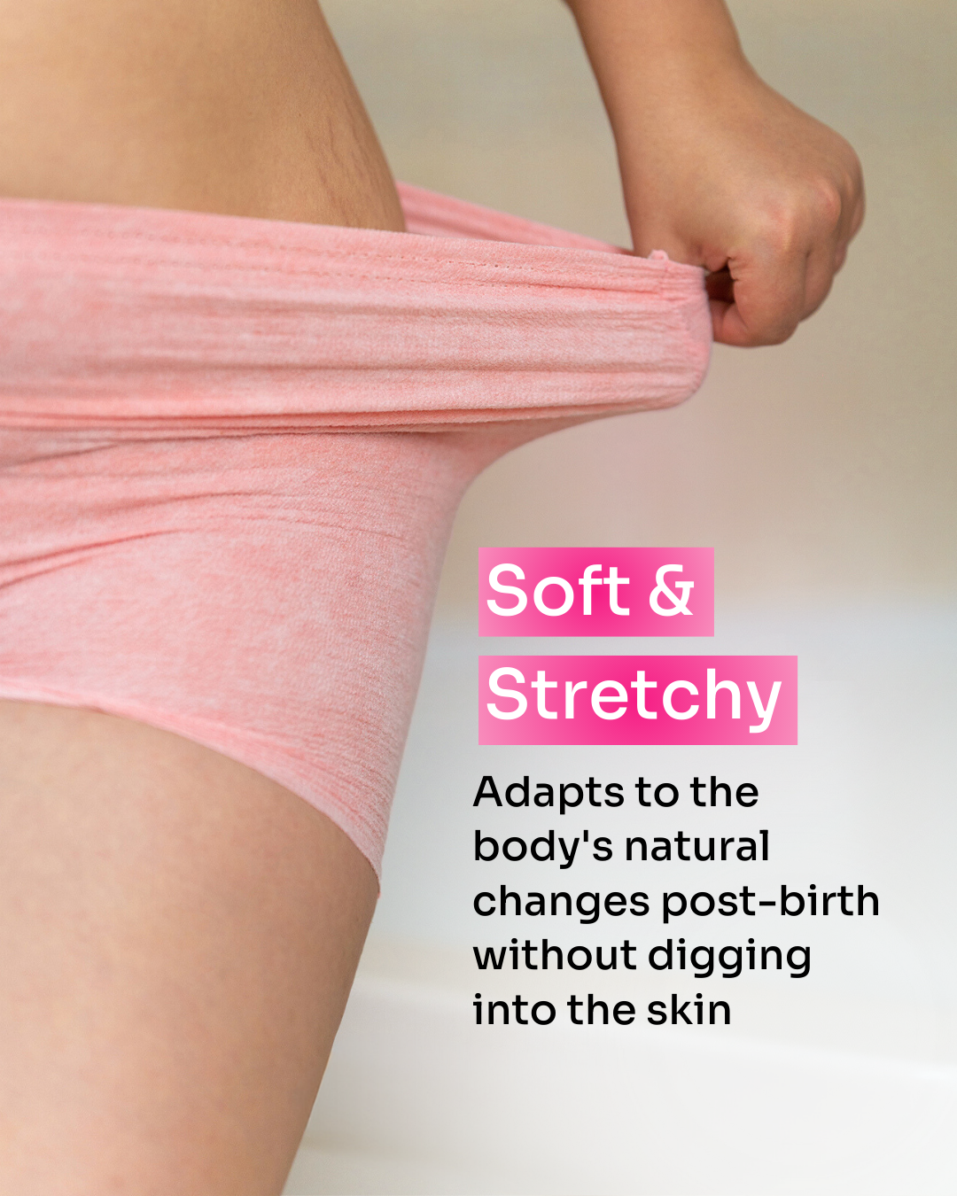 High-Waisted Postpartum Underwear | Blush Pink | Pack of 8 | 27" to 36"